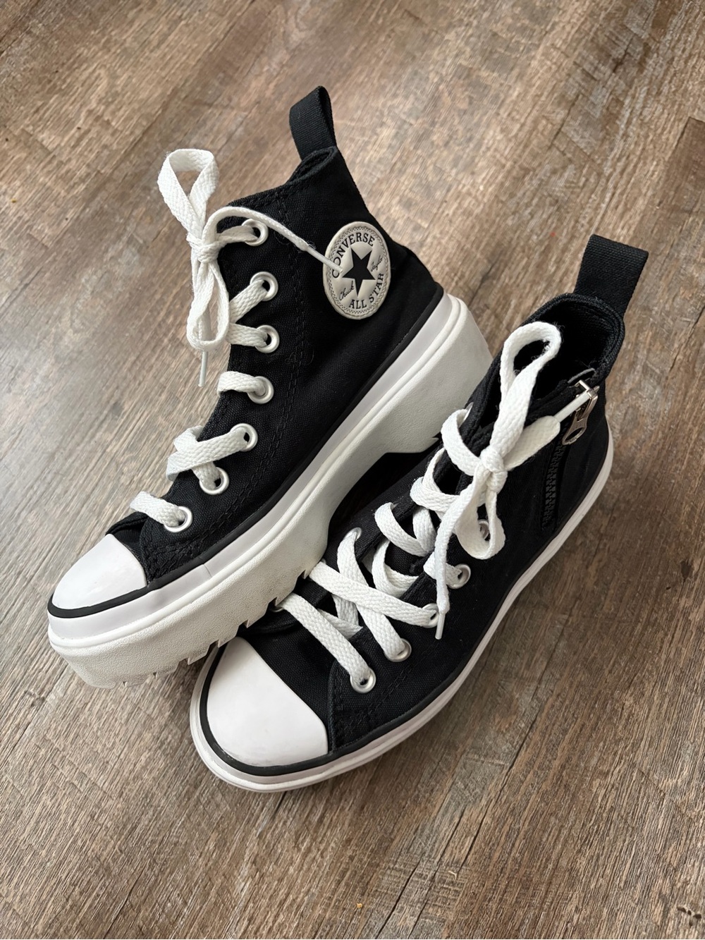 Converse Black & White Platform High-Top Sneaker - Picture 2 of 13